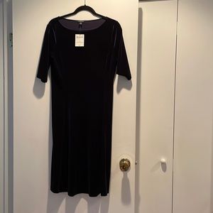 Lands end navy blue velour dress size medium